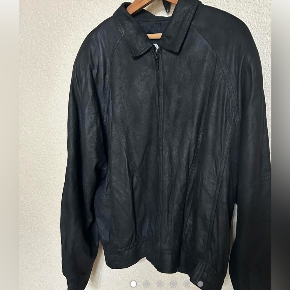 Vintage leather bomber style jacket.